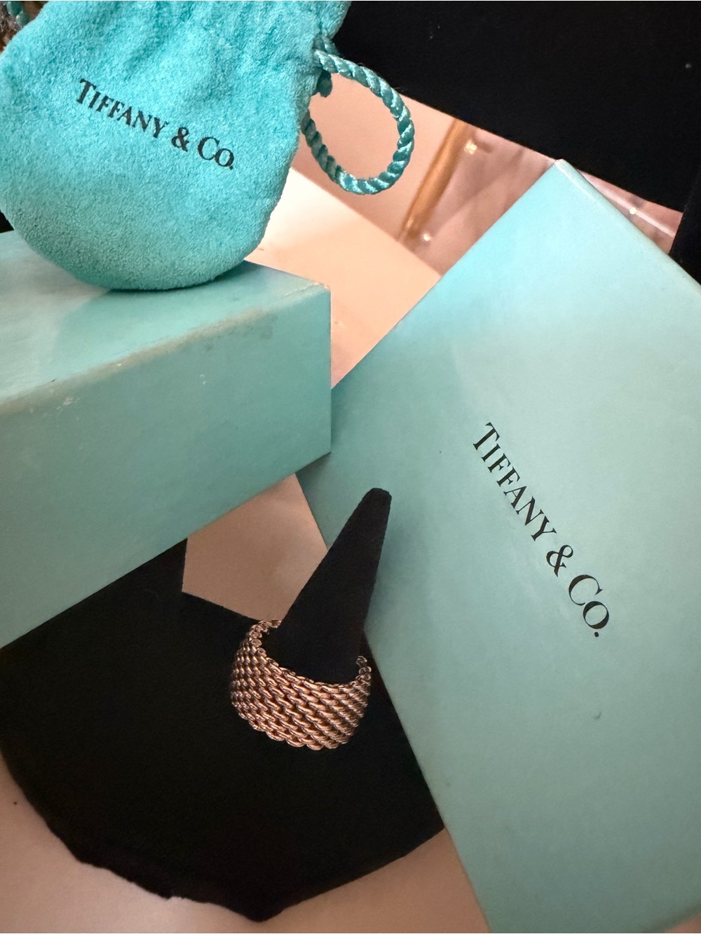 Tiffany & Co. Woven Mesh Ring in Silver